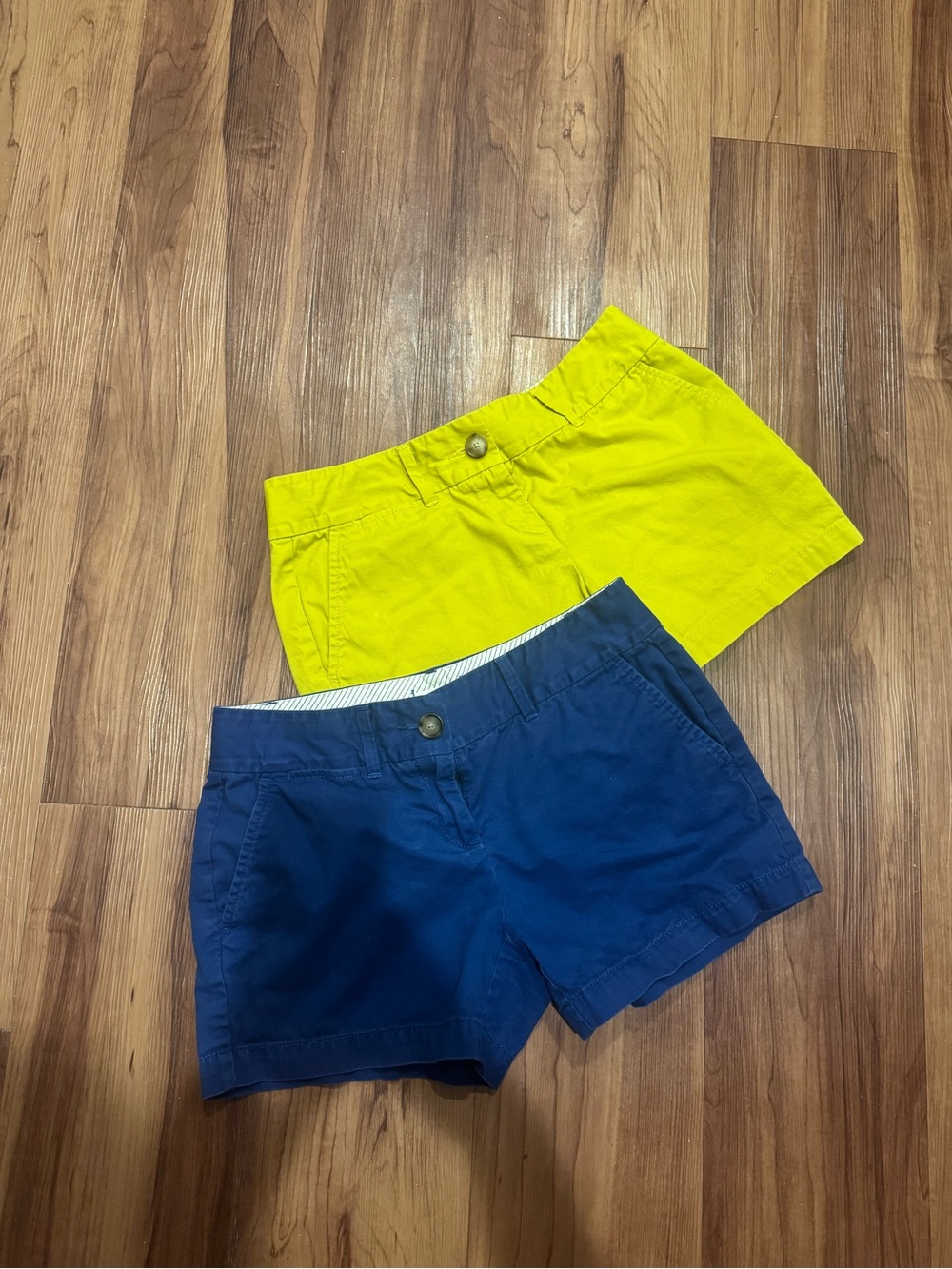 LOFT Bright green/Yellow and Navy Cotton Bermuda Shorts Set